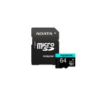 Adata Memory card microSD Premier Pro 64 GB UHS1 U3 V30 A2 + adapter | AUSDX64GUI3V30SA2-RA1 | 4710273771328