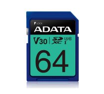 Karta ADATA Premier Pro SDXC 64 GB Class 10 UHS-I/U3 V30 (ASDX64GUI3V30S-R) | ASDX64GUI3V30S-R | 4713218463913