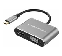 AV Conceptronic CONCEPTRONIC Dock USB-C->HDMI,VGA,USB3.0,100WPD     0.15m gr | DONN16G  | 4015867229170