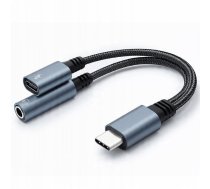 USB Qoltec USB-C - Jack 3.5mm + USB-C (51785) | 51785 | 5901878517858
