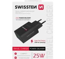 USB Swissten Zasilacz / sieciowy adapter SWISSTEN 25W, 1 port, USB-C, PPS | 22060400  | 8595217475946