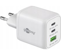 Goobay goobay USB-C fast charger Nano, PD, GaN, 65 watts (white, 1x USB-A, 2x USB-C PD, Charge 3.0) | 64754  | 4040849647543