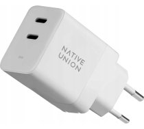 Native Union Native Union Fast GaN Charger - ladowarka 35W PD, 2x USB-C (white) | FAST-PD35-WHT-EU  | 4895200473718