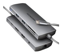 AXAGON  HMC-8HLSA USB-C 3.2 Gen 1 hub, 3x USB-A + 4K/30Hz HDMI + SD/microSD, GLAN, Audio, PD 100W, 20cm USB-C cable | HMC-8HLSA  | 8595247907523