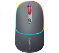 Canyon CANYON MW-22, 2 in 1 Wireless optical mouse with 4 buttons,Silent switch for right/left keys,DPI 800/1200/1600, 2 mode(BT/ 2.4GHz), 650mAh Li-poly battery,RGB backlight,Dark grey, cable length 0.8m, 110*62*34.2mm, 0.085kg | CNS-CMSW22DG | 5291485014933