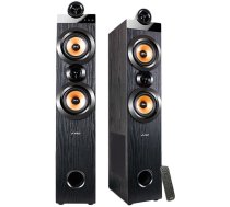 FENDA F&D T-70X 2.0 Floorstanding Speakers, 160W RMS (80Wx2), 1'' Tweeter + 5.25'' Speaker + 8'' Subwoofer for each channel, BT 5.0/HDMI(ARC)/Optical/Coaxial/AUX/USB/FM/Karaoke function/ LED Display/Remote control/Microphone included/Wooden/Black | T-70X 