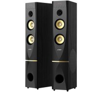 FENDA F&D T-88X 2.0 Floorstanding Speakers, 300W RMS (150x2), 1'' Tweeter + 5.25'' Speaker + 10'' Subwoofer for each channel, BT 4.2/HDMI/Optical/Coaxial/AUX/USB/FM/Karaoke function/LED Display/Remote Control/Microphone included/Wooden/Black | T-88X  | 69