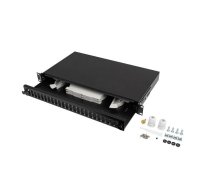 Lanberg Fiber Optic Distribution Box 24XSC duplex/24XLC QUAD rack 19 1U black + accessories | NULAGOR00000066  | 5901969430646 | FOP1-24SD-LQB