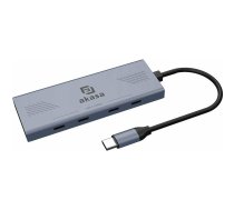 HUB USB Akasa AHub 7 v 1, USB-A 3.2 Gen 1, šedá | AK-HB-21BKCM  | 4710679552606