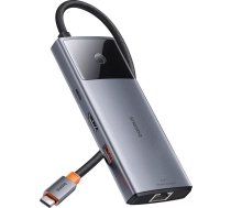 HUB USB Baseus Hub Baseus Metal Gleam 2 Series, USB-C do 2xUSB 3.0 +USB-C + HDMI + USB-C PD + Ethernet RJ45 | B00061802813-00  | 6932172643294