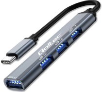 HUB USB Qoltec HUB adapter USB-C 3.1 | USB 3.0 | 3x USB 2.0 | 53792  | 5901878537924