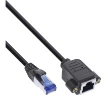 InLine InLine® Patch cable built-in extension, S/FTP (PiMf), Cat.6A, halogen-free, copper, black, 3m | 76503X  | 4043718300433