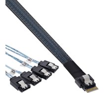 InLine InLine® Slim SAS cable, SFF-8654 to 4x SATA 7-pin, 12Gb/s, 1m | 27646B  | 4043718288656