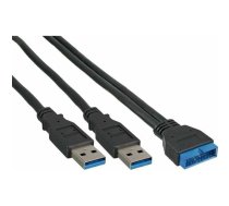 Kabel USB InLine 2x USB-A - 19-pin 0.4 m (33447I) | 33447I | 4043718184743