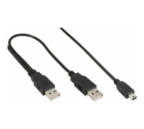 Kabel USB InLine 2x USB-A - miniUSB 1.5 m (33107Y) | 33107Y | 4043718078493
