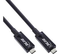 Kabel USB InLine InLine® USB 3.2 Gen.2 AOC cable, USB Type-C male/male, black, 10m | 35799A  | 4043718311255