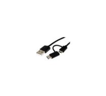 Kabel USB Roline Roline - USB Cable - Micro USB Type B, USB-C (M) to USB (M) - USB 2.0 - 1 m - Black | JAB-3882886  | 7611990151431