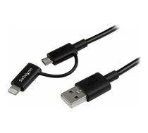 Kabel USB StarTech USB-A - microUSB + Lightning 1 m  (LTUB1MBK) | LTUB1MBK  | 0065030860468