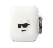 Karl Lagerfeld Etui Karl Lagerfeld KLA2RUNCHH Apple AirPods 2/1 cover /white Silicone Choupette Head 3D | KLD1398  | 3666339087920