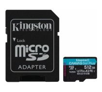 Karta Kingston Canvas Go! Plus MicroSDXC 512 GB Class 10 UHS-I/U3 A2 V30 (SDCG3/512GB) | SDCG3/512GB  | 740617301328