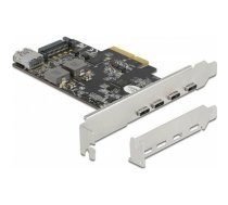 Delock DeLOCK PCI Express x4 card for 4 x USB Type-C + 1 x USB Type-A - SuperSpeed ??USB 10 Gbps - low profile form factor, USB controller 90059 | 90059  | 4043619900596