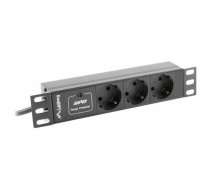 Lanberg  zasilająca PDU 10'' 1U 3x Schuko 2m (PDU-03F-0200-IEC-BK) | PDU-03F-0200-IEC-BK  | 5901969416800