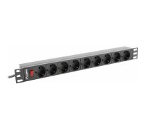 Lanberg  zasilająca PDU 19" 1U 9x Schuko 3m (PDU-09F-0300-BK) | PDU-09F-0300-BK  | 5901969428261