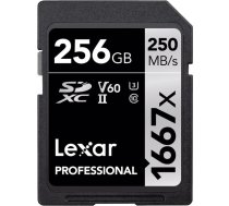 Lexar memory card SDXC 256GB Professional 1667x UHS-II U3 V60 | LSD256CB1667  | 843367114962 | 843367114962