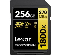 Lexar memory card SDXC 256GB Professional 1800x UHS-II U3 V60 | LSD1800256G-BNNNG  | 843367124510 | 843367124510