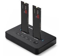 Qoltec 52366 M.2 NVMe SSD Docking Station | PCIe | USB-C | 20 Gb/s | DUAL 2 x 8TB | Offline cloning | 52366 | 5901878523668 | DIAQOCSTA0010