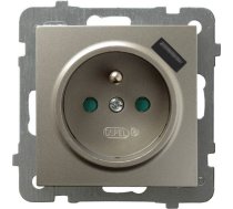 Ospel AS   z ueniem z przesłonami prądowych,  USB satyna light GP-1GZPUSB/m/45 | GP-1GZPUSB/m/45  | 5907577493431