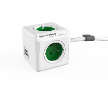 Allocacoc PowerCube USB Extended 1,5m 2402 Green | ALACOZA2402GREE  | 8718444085812 | Extended USB 1,5M GREEN 2402 G