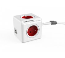 Allocacoc PowerCube USB Extended 1,5m 2402 Red | ALACOZA2402RED0  | 8718444085850 | Extended USB 1,5M RED 2402 RD