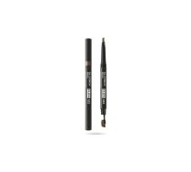 Pupa Pupa, Full, Paraben-Free, Definer, Double-Ended, Eyebrow Cream Pencil & Brush 2-In-1, 003, Dark Brown, 0.2 g For Women | 8011607358847  | 8011607358847