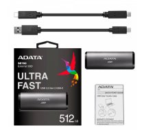 Adata SSD EXTERNAL SE760 512G USB3.2-A/C Titanium | DGADAZA512S760T  | 4710273772714 | ASE760-512GU32G2-CTI