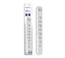 Qoltec Surge protector 8 sockets, 2xUSB, 1.8m | ALQOLPB00050286  | 5901878502861 | 50286