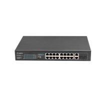 Lanberg Switch 16X 100MB POE+/2X Combo unmanaged rack 19 inch Gigabit Ethernet 250W | NULAGSW16000003  | 5901969429305 | RSFE-16P-2C-250