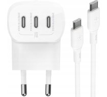 Zasilacz do laptopa Belkin Belkin BOOST Charge USB-C 67W 3xUSB-C + Cable WCC002vf2MWH-B6 | WCC002VF2MWH-B6  | 745883860074