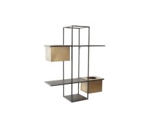 Plaukti DKD Home Decor Melns Metāls Varš 2 Planken (50 x 16 x 60 cm)