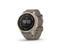 fenix 6S Pro Solar Lt. Gold with Shale Suede Band