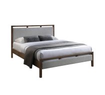 Bed VOKSI with mattress HARMONY DELUX 160x200cm, grey