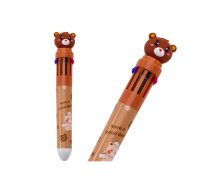 Multicolored Teddy Bear Automatic Pen 10 Brown