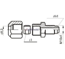 Metāla caurules savienojums, Cu ø6 / ø8mm CERTOOLS RE-0003
