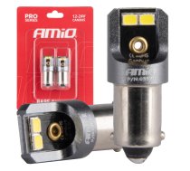 LED spuldze T4W BA9S CANBUS PRO 4x2016 SMD baltas 12V 24V 2gab AMIO 03579