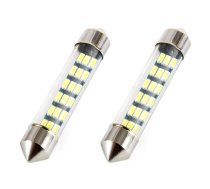 Spuldzīte LED diode balta 12V 1gab 3014 18SMD C5W C10W C3W 41mm AP01092