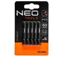 Skrūvjgrieža uzgaļi 50mm PZ3 S2 5 gab. NEO 09-580