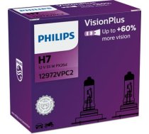 Auto spuldzes VISIONPLUS +60% H7 55W 12V STANDARD PHILIPS 12972VPC2