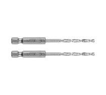 Urbis metālam 3.2mm 2gab komplekts HEX 1/4 / HSS / DIN338 GRAPHITE 54T703