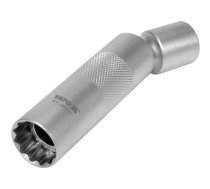 Svečatslēga muciņa 16mm 12-KANŠU 3/8'' 16mm Ar magnētu un kardāniņu YATO YT-38517
