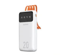 Dudao large capacity powerbank with 4 built-in cables 20000mAh USB Type C + micro USB + Lightning + USB-A (input) - white ( K6Pro+) ()